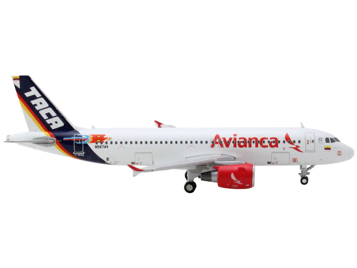 Airbus A320 Commercial Aircraft "Avianca Airlines" White with Tail Stripes 1/400 Diecast Model Airplane by GeminiJets-1